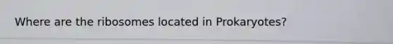 Where are the ribosomes located in Prokaryotes?