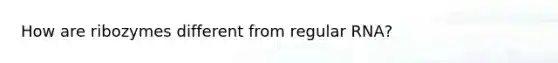 How are ribozymes different from regular RNA?