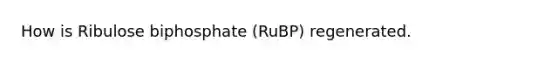 How is Ribulose biphosphate (RuBP) regenerated.