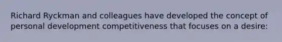 Richard Ryckman and colleagues have developed the concept of personal development competitiveness that focuses on a desire: