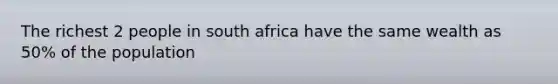 The richest 2 people in south africa have the same wealth as 50% of the population