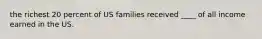 the richest 20 percent of US families received ____ of all income earned in the US.