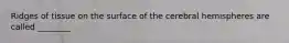 Ridges of tissue on the surface of the cerebral hemispheres are called ________