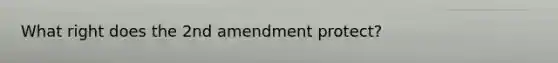 What right does the 2nd amendment protect?