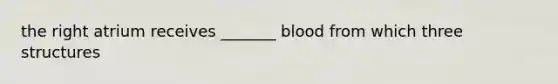 the right atrium receives _______ blood from which three structures