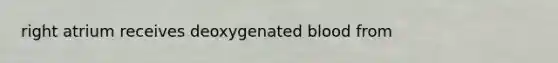 right atrium receives deoxygenated blood from