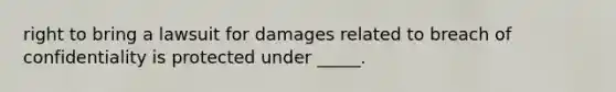 right to bring a lawsuit for damages related to breach of confidentiality is protected under _____.