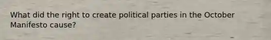 What did the right to create political parties in the October Manifesto cause?