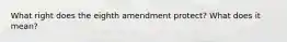 What right does the eighth amendment protect? What does it mean?