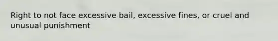 Right to not face excessive bail, excessive fines, or cruel and unusual punishment