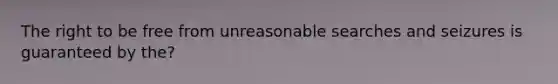 The right to be free from unreasonable searches and seizures is guaranteed by the?