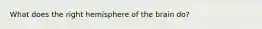 What does the right hemisphere of the brain do?