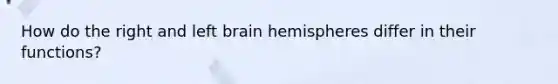 How do the right and left brain hemispheres differ in their functions?