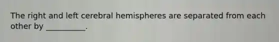 The right and left cerebral hemispheres are separated from each other by __________.