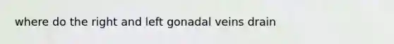 where do the right and left gonadal veins drain