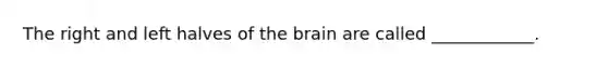 The right and left halves of the brain are called ____________.