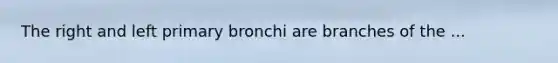 The right and left primary bronchi are branches of the ...