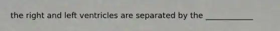 the right and left ventricles are separated by the ____________
