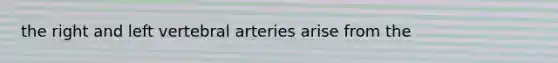 the right and left vertebral arteries arise from the