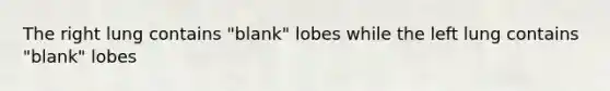 The right lung contains "blank" lobes while the left lung contains "blank" lobes