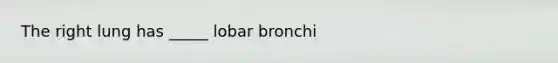 The right lung has _____ lobar bronchi