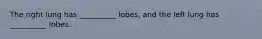 The right lung has __________ lobes, and the left lung has __________ lobes.​