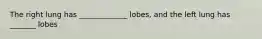 The right lung has _____________ lobes, and the left lung has _______ lobes