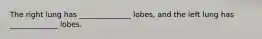 The right lung has ______________ lobes, and the left lung has _____________ lobes.