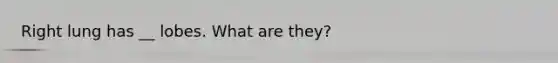 Right lung has __ lobes. What are they?