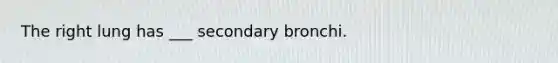 The right lung has ___ secondary bronchi.