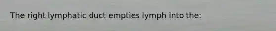 The right lymphatic duct empties lymph into the: