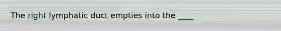 The right lymphatic duct empties into the ____