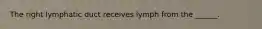 The right lymphatic duct receives lymph from the ______.