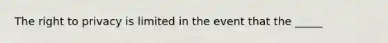 The right to privacy is limited in the event that the _____