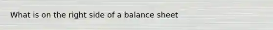 What is on the right side of a balance sheet