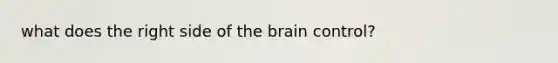 what does the right side of the brain control?