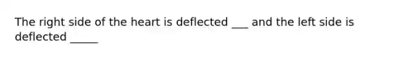 The right side of the heart is deflected ___ and the left side is deflected _____