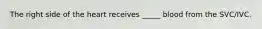 The right side of the heart receives _____ blood from the SVC/IVC.