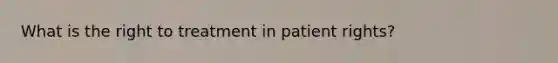 What is the right to treatment in patient rights?