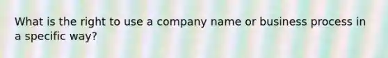 What is the right to use a company name or business process in a specific way?