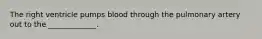 The right ventricle pumps blood through the pulmonary artery out to the _____________.