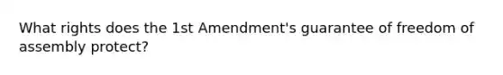 What rights does the 1st Amendment's guarantee of freedom of assembly protect?