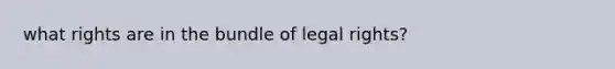 what rights are in the bundle of legal rights?