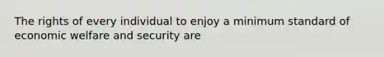 The rights of every individual to enjoy a minimum standard of economic welfare and security are