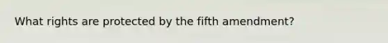 What rights are protected by the fifth amendment?