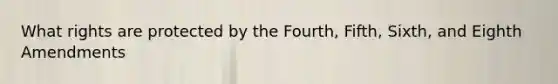 What rights are protected by the Fourth, Fifth, Sixth, and Eighth Amendments