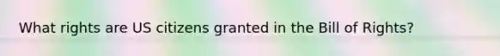 What rights are US citizens granted in the Bill of Rights?