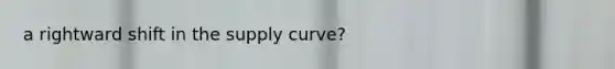 a rightward shift in the supply curve?