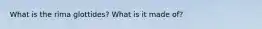 What is the rima glottides? What is it made of?