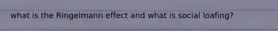 what is the Ringelmann effect and what is social loafing?